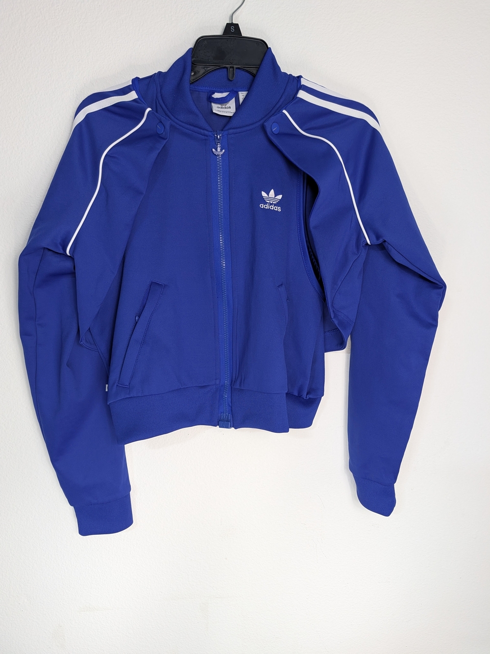 adidas Women's Blue Track Jacket - Classic Trefoil Detachable Sleves